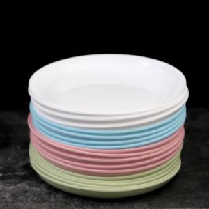 4Pcs Eco-Friendly Biodegradable Unbreakable Dinner Plates Set Wheat Straw Restaurant Specialty Saucer Plastic for Picnic Dishes