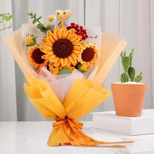 Dekorative Blumen Blumenstrauß Häkelset Ornament Heimdekoration Geburtstagsmaterialpaket für Anfänger Erwachsene DIY-Geschenke