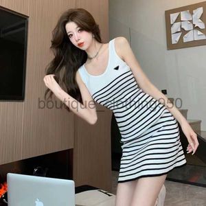 Designer Women's Casual Dress Summer Fashion Brand Women's Top Tank Top Dress Knitted Cotton U-neck Sleeveless Solid Color Sexy Dress Elastic Tight Mini Dress