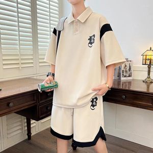 Männer Trainingsanzüge 2024 Sommer Sport Sets Polo-Shirt Shorts Zwei Stück Set Weiche Mode Lässig Männer Kleidung Trainingsanzug