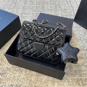 Clássico 24 novo saco de luxo designer tote mulheres mochila moda diamante treliça corrente laca mochila de couro marca francesa dupla carta de alta qualidade zero carteira