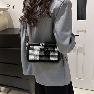 Original Shoulder Bag Top Designer Fashion Simple This Years Popular Small Bags and Womens New Casual Diamond Inlaid Fashionable Broadband Korean Version Diag Bag