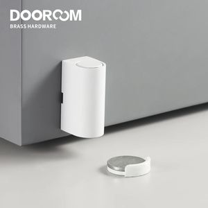 Dooroom Brass Door Stops White Black Punch Free Heavy Duty Holder Magnetic Invisible Stopper Catch 240322