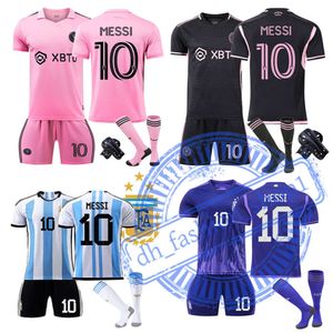 23 Miami Jersey Argentina 10 Messis Jersey Pulga Jerseys Home and Away Children's National Team Football Jersey Soccer Shirt Football Shirt