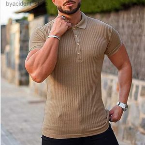 Polos masculinos S-5XL 10 cores Camisas Polo para Homens Casual Cor Sólida Slim Fit Mens Polos de Manga Curta Novo Verão Plus Size Roupas Masculinas L240320