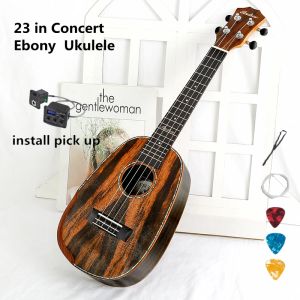 Gitarr ukulele ebenholts trä 23 i konsert ananasform mini gitarrelektriska akustiska 4 strängar ukelele gitarra uke