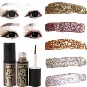 Shiny Liquid Eyeliner LG Varaktande smink Pigment Eye Liner Cosmetics for Women Sier Rose Gold Glitter Eyeliner Beauty Tools 39zy#