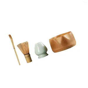 TEAWARE SETS 4 st/set japansk stil te visp kit hushåll för bord hem restaurang svart skål