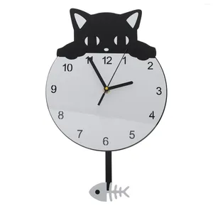 Zegary ścienne wystrój zegarowy kociak domowy zaprojektowany akryl do domowego salonu wiszące