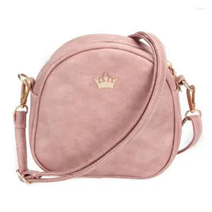 Shoulder Bags 2024 Fashion Small Women Bag Crown Rivet Messenger Solid Colors PU Leather Ladies Crossbody Handbag