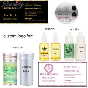 Sticks Customize Sticky Label For Wax Stick Printed Logo For Lace Wig Glue And Remover Strong Hold Adhesive Hair Glue Wig Install Kit