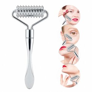 Stainl Steel Pointed Roller Spatula Massage Ball Ste Face Roller Massager för att förbättra Neck Facial Beauty Skin Care Tool D1oe#