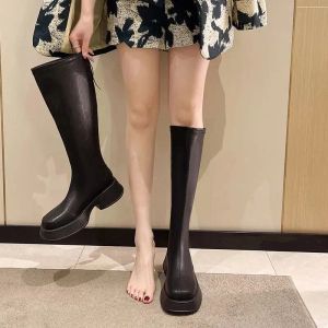 Boots Ladies Boots Tassel Shoes for Women White Footwear Winter Knee High Shaft Square Toe Long on Promotion Fashion 2023 Sale Pu Boot