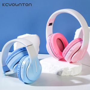 Kopfhörer/Headset Headsets Gamer Musik Kopfhörer Blutooth Surround Sound Drahtlose Kopfhörer Unterstützt TF Mit Mikrofon Bunte Licht PC Laptop Empfangen