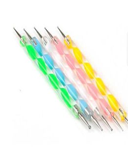 5PCSSET高品質のTwoway Dotting Pen Marbleizing Painting Tool Nail Art Dot Set9121810