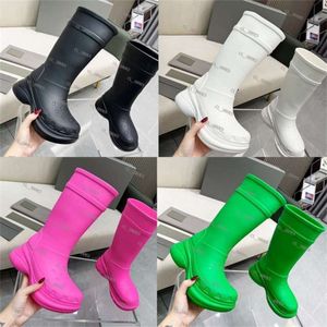 CROSS Boots Men Women Rain Boots Winter Rubber Platform Booties Ankle Slip-On With Box