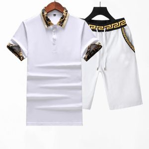 Herrespår t -shirt -stycke Set Short Sleeve Beach Shorts Suits Fashion Letter Print Casure Running Walking Sports Suit M -3XL A6