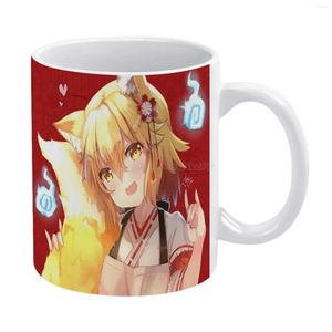 Muggar den hjälpsamma Fox Senko-San-senko Vit mugg till vänner och familj Creative Gift 11 oz Coffee Ceramic Senko Gir