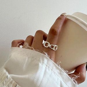 Cluster Rings Silvology Genuine 925 Sterling Silver Pig Nose Chain For Women Openwork Japan Korea Bright Ring Simple Fine Jewelry