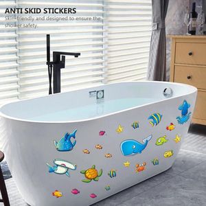 Bath Mats Anti-Slip Cartoon Wall Sticker Anti-Skid dekaler Marine Animal Bathtub Decor Baby Non-Slip Stickers PVC