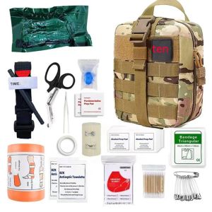 Überlebens-Erste-Hilfe-Überlebensset, taktische IFAK-Tasche, mitgeliefertes Camping-Set mit 21 EMT-Artikeln für militärische Notfälle im Freien