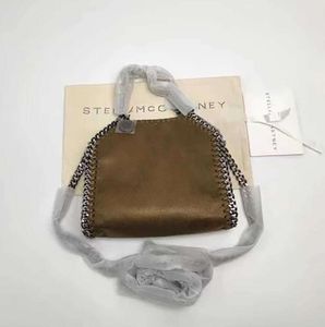 Designer Stella McCartney Falabella Mini Tote Luxury Woman Metallic Sliver Black Tiny Shopping Women Handväska Läder Hög kvalitet