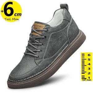 Shoes Man Lift Sneakers Elevator Shoes Men Height Increase Insole 6cm Autumn British Tall Leather Spring