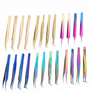 4pcs L Tweezers Set False Eyel Extensi Clip Pliers Eyebrow Tweezers For Hair Nail Art Soldering L Tgs Makeup Tools 04K8#