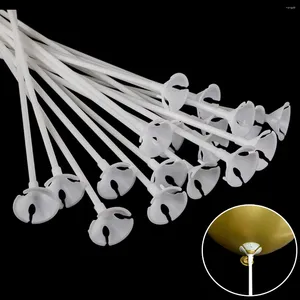 Party Decoration 50/100Pcs Balloons Holders With Cups 32cm White Transparent PVC Balloon Sticks For Latex Foil Birthday Wedding Decorati