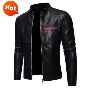 Designer Men's Leathe Jackets Mens Läder Coat Windbreaker Regntät jacka Tröja Broderi Män