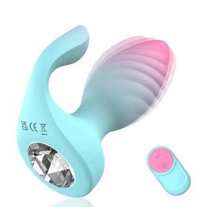 2 in 1 Anal Plug Vibrator Klitoris Stimulator Erwachsene Dual Motoren Spielzeug Fernbedienung Vibrierender Hintern Sex für Frauen 240312