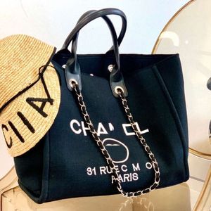 Letter Luxury Beach Bags CC Totes Handbag Fashion Canvas Bag Womens Ladies Brand Ch Embroidered Tote Designer Handbags Female Shopping Cross Body Backpack AWS7