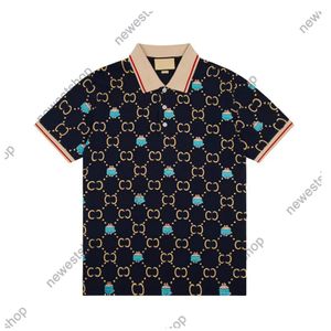 24ss Men designer Tee Polo shirts mens letter print polos tshirts cotton women turndown collar classical cartoon printed tshirt black white 3XL XXXL