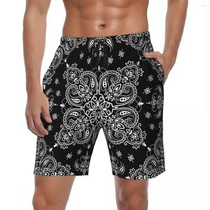 Shorts masculinos verão board homens paisley étnico floral esportes fitness moda calças curtas clássico secagem rápida praia troncos plus size