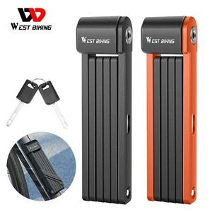 West biking bloqueio de bicicleta dobrável anti roubo mtb estrada ciclismo bloqueio de alta segurança bloqueio de corrente de bicicleta para motocicleta scooter e-bike 240308