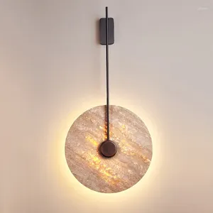 Lampa ścienna Nordic Designer sypialnia nocna el salon tło okrągłe marmurowe kinkiety hal w art deco luksus