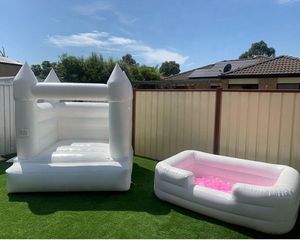 4,5x4,5 m (15x15ft) Gratis fartyg Uppblåsningsbart bouncy Castle Wedding Bounce House With Kids Ball Pit Baby Balls Pool Foam Swimming Pools For Birthday Party Activity Games