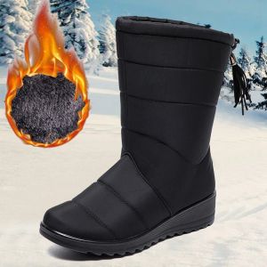 Stövlar High Jane Tube Snow Boots Waterproof Windproof Warm Boots Plush Comfy Multicolor Couples Mens Boots Women Boots Plus Size 43 44