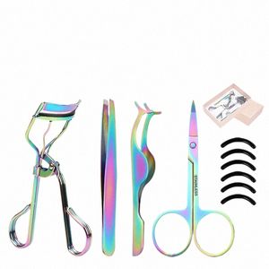 Natuhana 4 PCS PROFIAL Grafting Eyel Tool Set Auxiliary False Eyeles Curler Stainl Steel Pickar Clip Makeup Tools W04M#