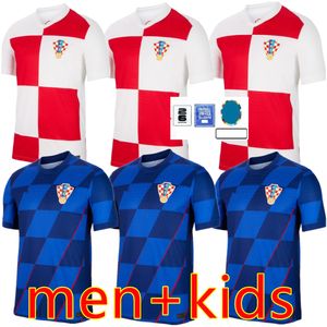 24 25 Croacia Copa do Mundo Camisas de Futebol Seleção Nacional MODRIC MANDZUKIC PERISIC KALINIC 2024 Croácia Camisa de Futebol KOVACIC Rakitic Kramaric Homens Kit Infantil
