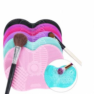 Bunte Silice Pinsel Reiniger Pad Kosmetik Make-Up Pinsel Flügel Gel Matte Lidschatten Foundati Make-Up Pinsel Scrubber Bord Werkzeuge h1az #