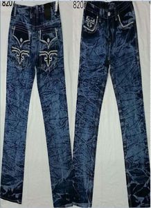 Nya Hip Hop Fashion Mens Rock Revival Jeans Shorts Classic Denim Pants Designers Casual Byxor Straight Jean Mens Robin Biker JE9199380