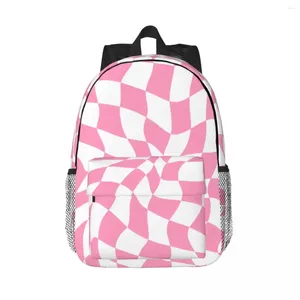 Backpack Pink Check Board Wzór mody Torba Baby Boys School Travel Torby