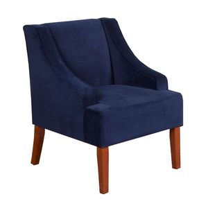 Cadeira de sala de estar com braço de balanço Homepop, veludo azul marinho