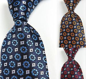 Bow Ties Classic Floral Blue Red Orange Tie Jacquard Woven Silk 8cm Men's Slips Business Wedding Party Formal Neck