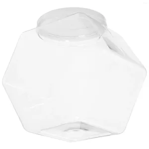 Storage Bottles Hexagonal Cookie Jar Small Container Clear Tea Candy Jars Holders Household