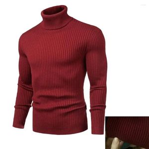 Męskie swetry Turtleeck Sweter Slim Fit Soft Knited Podstawowy pullover moda tocznia ciepła skoczek swobodny