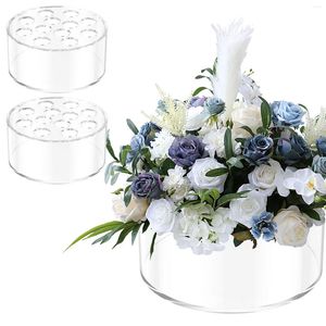 Vasen 3 stücke Acryl Blumenvase 12 Löcher Klar 14 cm Runde Blumenmittelstück Dekorativer Halter mit für