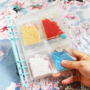 Stitch Diamond Painting Storage Book A5 Beads Container Album Binder Pockets Self Sealing Bags Diamond Painting Loose Leaf Organizer