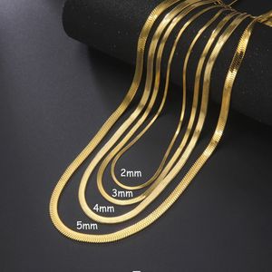 Top quality 14k Yellow Gold Snake Chain Necklace for Women Men Golden Color Herringbone Choker Neck Chains 2024 Trend Jewelry Gift Hot
